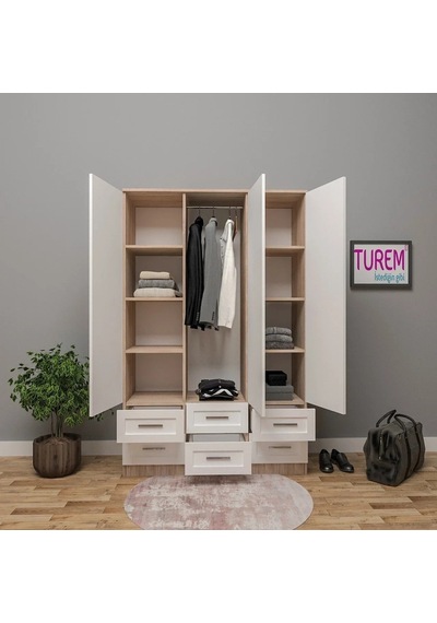 Modern Çıtalı Kapak Gardırop Mdf Antrasit Modern Çıtalı Kapak Gardırop Mdf Antrasit