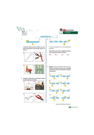 8. Sınıf LGS Fen Bilimleri Sınav KoçU PEKİŞTİRME&PERFORMANS Soru