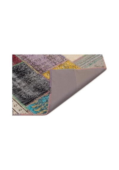 El Dokuması Patchwork Vintage Yün-pamuk Multi Naturel Halı 21626 160 X 233 Cm Çok Renkli