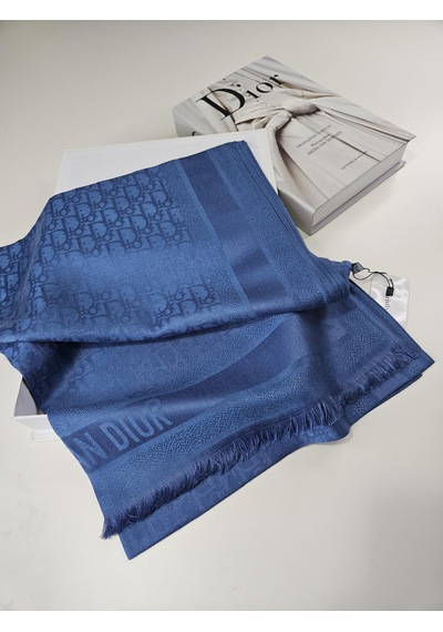 Cd Desen Kaşmir İpek Şal Silk Scarfs Hijab İthal Ürün İndigo Mavi