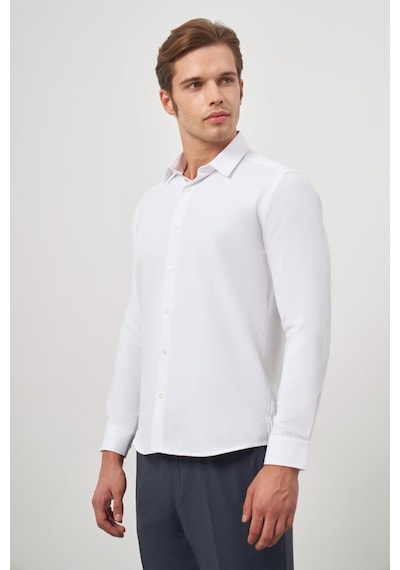 İmza Beyaz Uzun Kol Kendinden Desenli Armürlü 032 Sert Yaka Classic Slim Fit Gömlek 1004245151 Beyaz İmza Beyaz Uzun Kol Kendinden Desenli Armürlü 032 Sert Yaka Classic Slim Fit Gömlek 1004245151 Beyaz