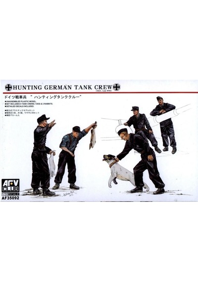 1/35 Hunting German Tank Crew-5 Figures With Dog & Rabbits Figür Maketi, Afv Club 35092