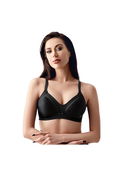 New Bra Newbra Lingerie 35-2303 Kadın D Cup Toparlayıcı Balensiz Min. Sutyen Siyah