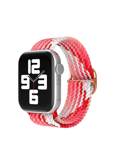 Apple Uyumlu Watch  42mm Kordon - Pembe-kırmızı