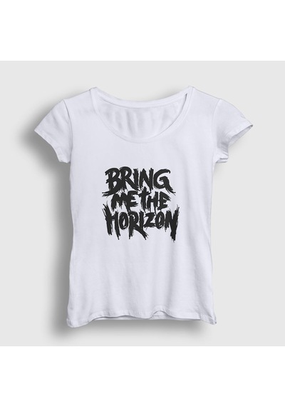 Presmono Kadın Bring Me The Horizon T-shirt Beyaz