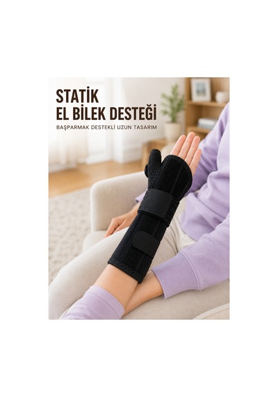 Başparmak Destekli El Bilek Ateli Metal Destekli Statik Bileklik Ayarlanabilir - Çok Renkli