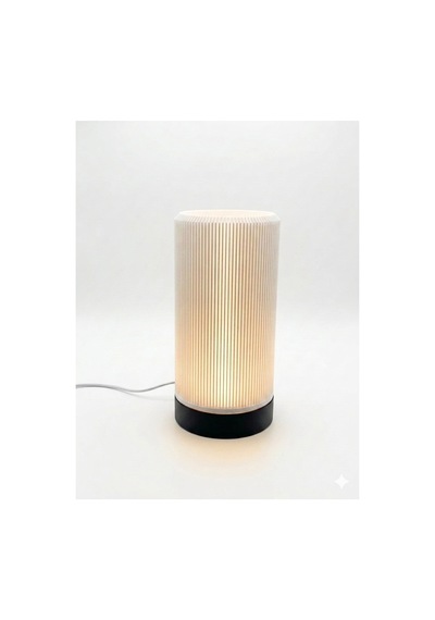 Minimalist Tasarım 3d Baskı Masa Lambası Led Işıklı Dekoratif Lamba 21 Cm Siyah