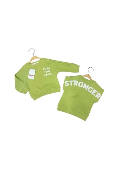 Çikoby Erkek Bebek Your Limits Yazılı Sweatshirt-13681 Yeşil
