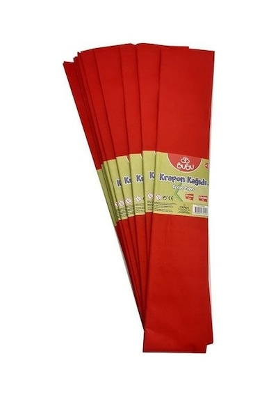 Bu-Bu Krapon Kağıdı Kırmızı 50*200cm 10 Lu paket