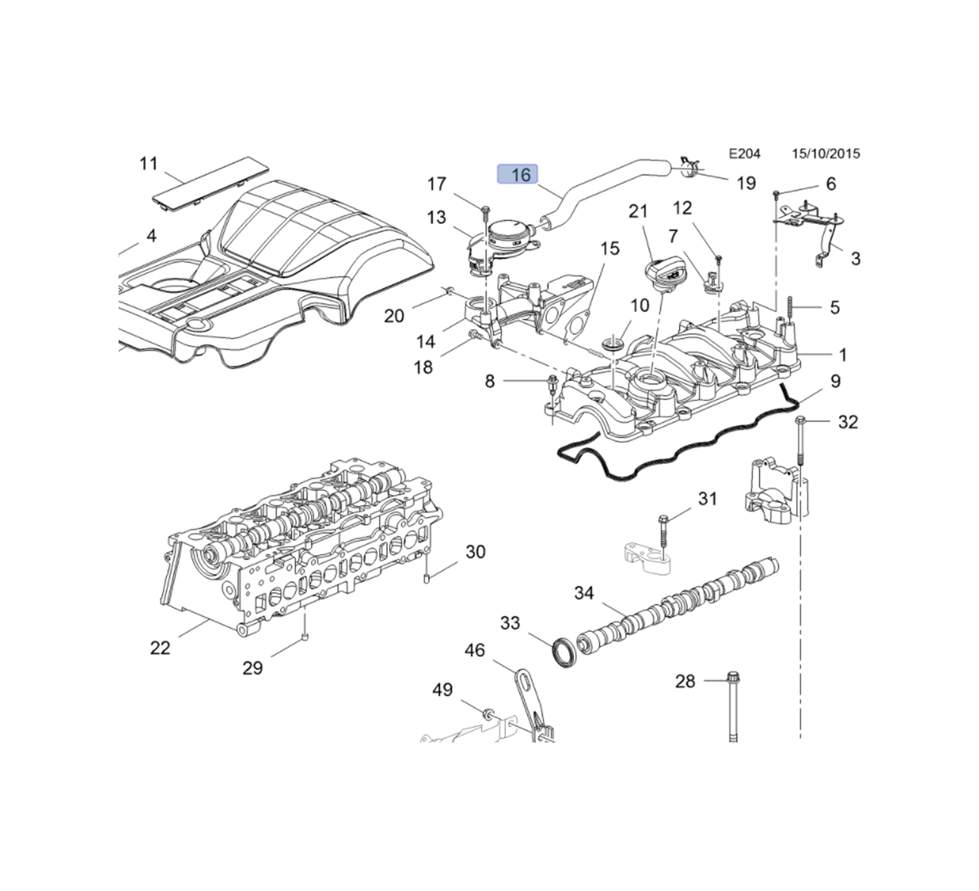 Chevrolet Captiva C100 2.0d Motor Havalandırma Hortumu Ytt Marka Y3636