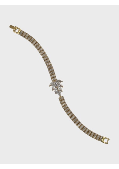 Arnes Jewelry Çelik Zirkon Taşlı Su Yolu Bileklik Gold - Silver Ar567nes Ar621nes Gold