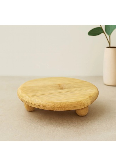 Hubrendy Tedarik Bambu Sunum Tabağı Ayaklı 11x11 Cm