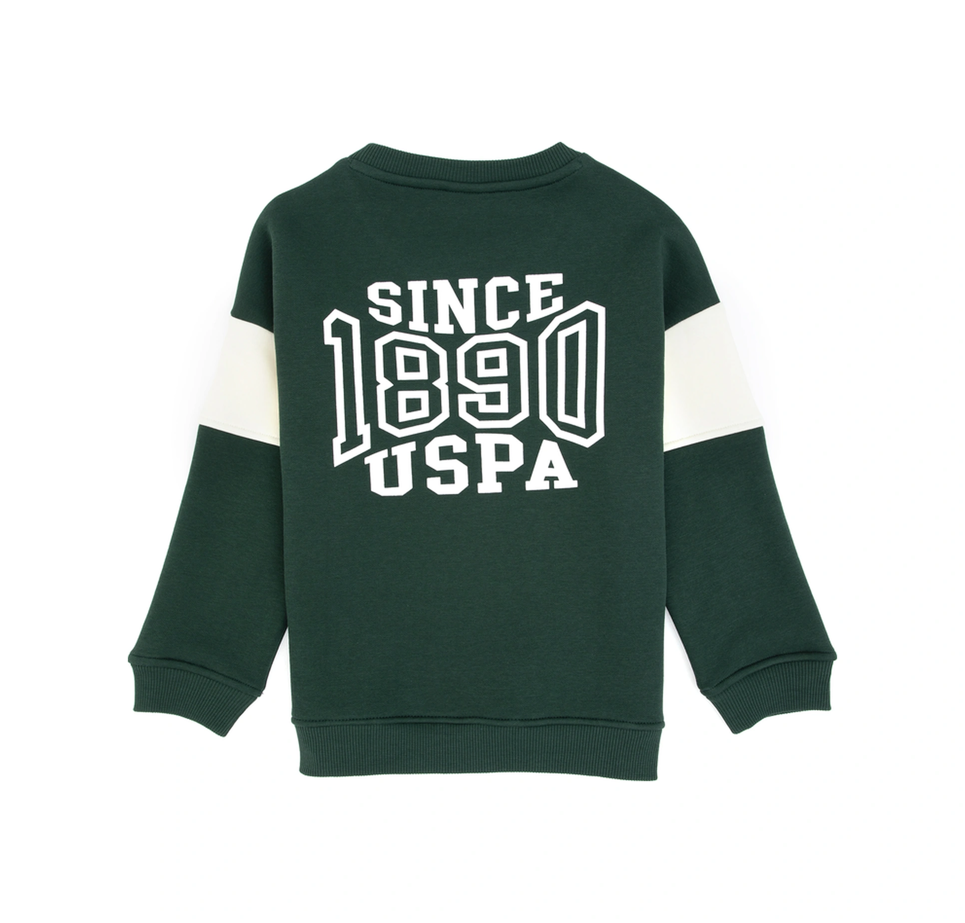 U.S. Polo Assn. Erkek Çocuk Koyu Yeşil Şardonlu Bisiklet Yaka Sweatshirt 50316603-VR079