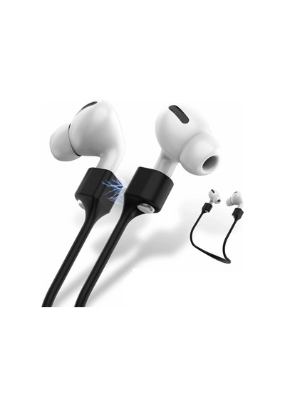 Manyetik Airpods Kaybolmaz Askı İpi Yumuşak Silikon, Güçlü Mıknatıs, Evrensel Uyum Siyah Diğer