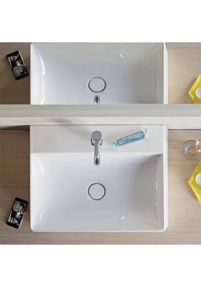 Duravit - Durasquare Tezgah Üstü Lavabo Batarya Banklı 60 Cm Beyaz - 2353600071- Beyaz