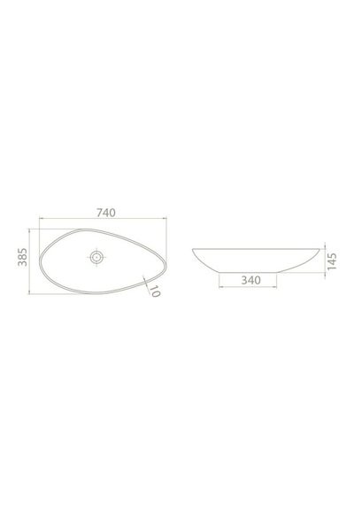 Turkuaz Seramik Cerastyle Olive 75 x 38 CM Tezgah Üstü Lavabo