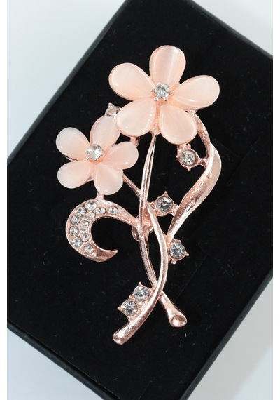 Baharın İlk Müjdesi Sakura Çiçeği Broş Gold Renk Zirkon Taşlı Çiçekli Kadın Yaka İğnesi Çok renkli