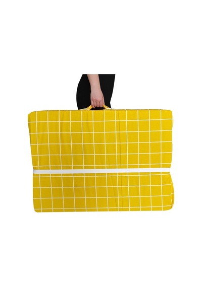 Tek Kişilik Katlanır Yer Yatağı Sünger Yatak Sarı Pano 80x180 Cm-6 Cm