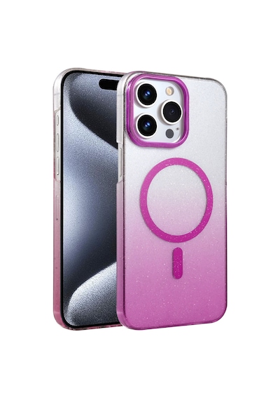 Apple iPhone Uyumlu  14 Pro Max Uyumlu Glossy Magsafe Kapak - Mor