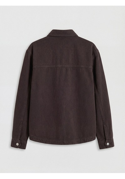 Lcw Everyday Kahverengi Gömlek Yaka Oversize Kadın Jean Ceket