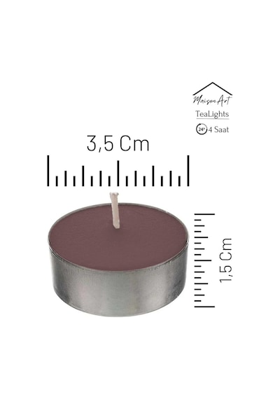 Tarçın Kokulu Tealight Mum 4 Saat Yanar Dekoratif Mumluk Mumu 10 Adet