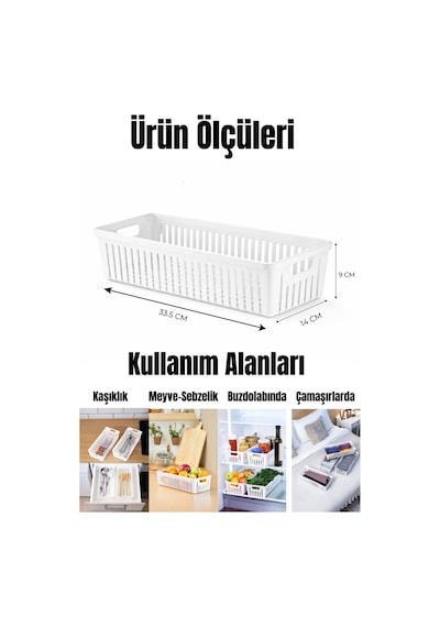 4 Adet Beyaz Mutfak Çekmece Düzenleyici Kaşık Çatal Bıçak Organizeri, Plastik Saklama Kutusu Plast Diğer