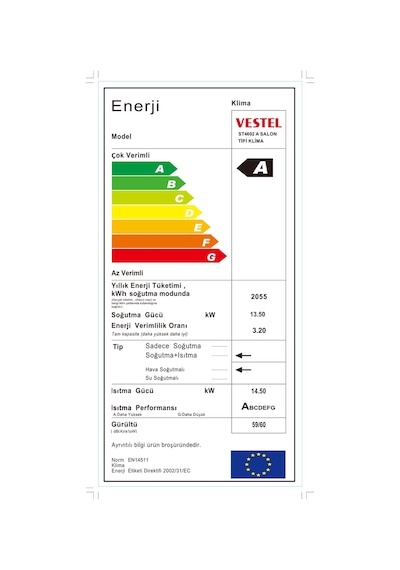 Vestel ST4602 A 46000 BTU Salon Tipi Klima