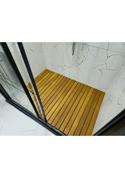 Katlanabilir Ahşap Duş Izgarası (Iroko Ağacı)