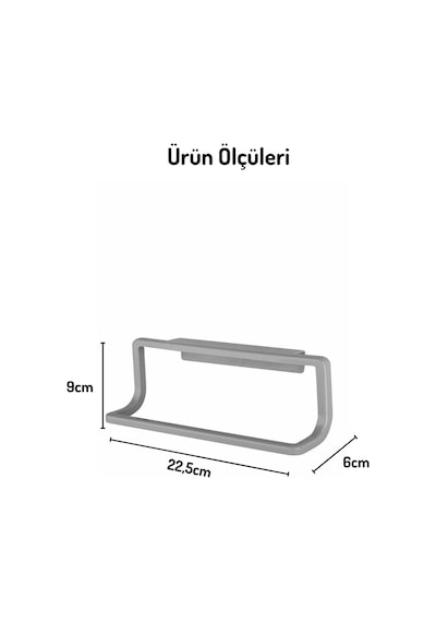 Modern Tasarımlı Tekli Havlu Askısı Banyo Ve Mutfak Kullanımına Uygun Gri