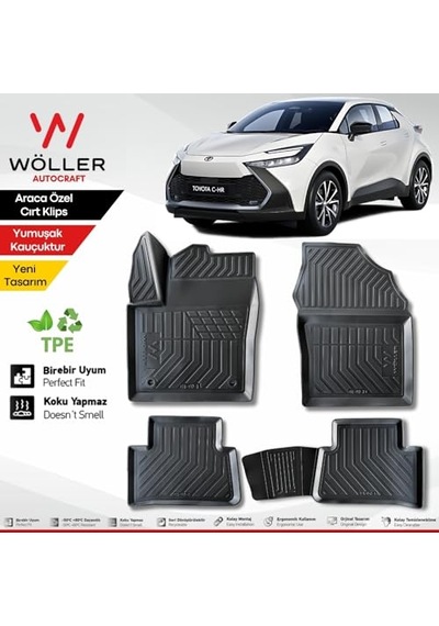 Toyota Chr Paspas 2016 2025 Arası Uyumlu 3d Havuzlu Wöller Paspas Açık Bej