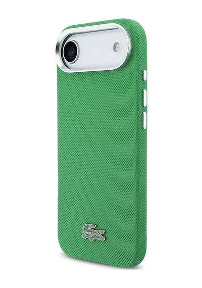 Apple iPhone 17 Air Kılıf Lacoste Lisanslı M-safe Uyumlu Pvc Pike Desenli İkonik Timsah Logolu Kapak Yeşil
