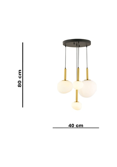 Lampaluce Modern Tasarımlar Opaco 4'lü Sarkıt Avize 40cm Eskitme