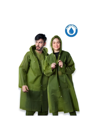 Kadın Erkek Yağmurluk Kapüşonlu Çıtçıtlı Eva Koyu Yeşil Asker Yeşili Yağmurluk Bymmrc881r1 Haki