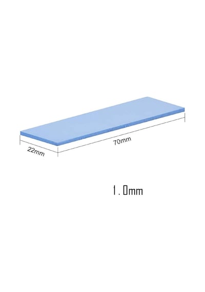 Wozlo 1.0mmx22x70mm Termal Pad M2 Ssd Ngff Nvme 2280 Chipset Soğutucu - 7x2cm - Mavi - 3.6w/mk