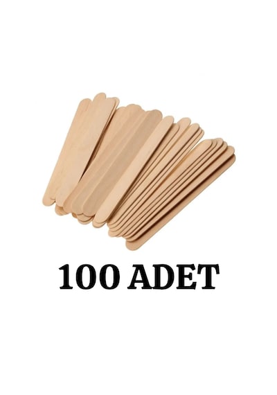 Abeslang 100'lü Tahta Dil Basacağı Ahşap Çubuk Dil Basma Çubuğu Ağda Spatulası