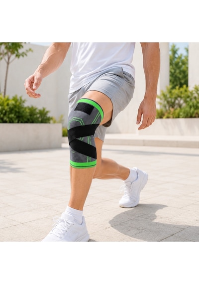 Ayarlanabilir Diz Desteği Çapraz Bantlı Spor Koşu Fitness Dizliği