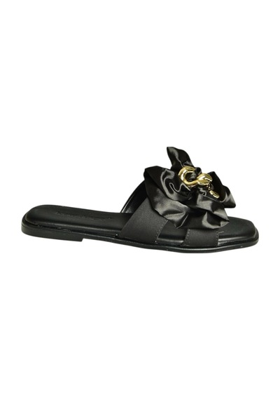 Fox Shoes U676172504 Siyah Kumaş Kadın Terlik Siyah-kumaş