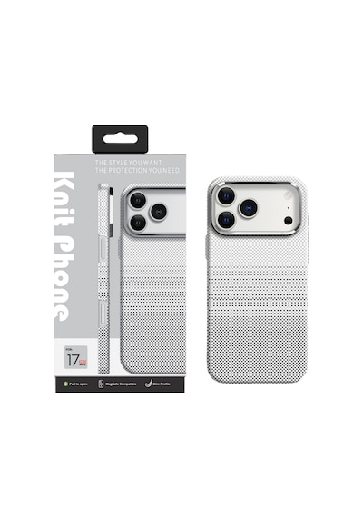 Knit Apple iPhone Uyumlu 17 Pro Max Kevlar Series Kılıf Beyaz