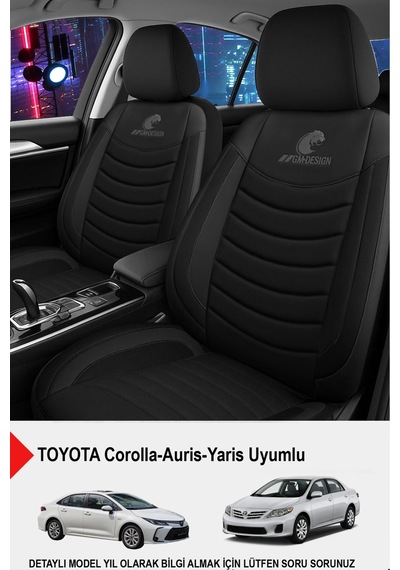 Naz Oto Panther Serisi Keten Kumaş Oto Koltuk Kılıfı Toyota Corolla-auris-yaris Uyumlu Siyah