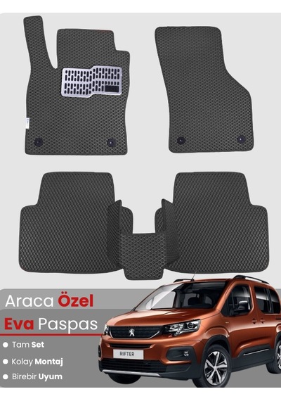 Peugeot Rifter 2018-2025 Uyumlu Eva Paspas Tam Set Araca Özel,oto Paspas 270