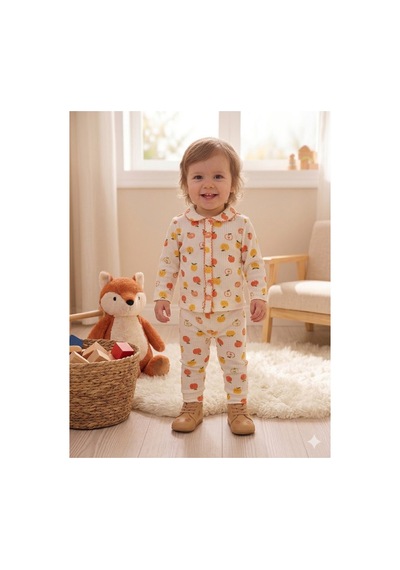Veramoni Bebek Uzun Kollu Oya Detaylı Mevsimlik Alt Üst Takım Çok Renkli013222