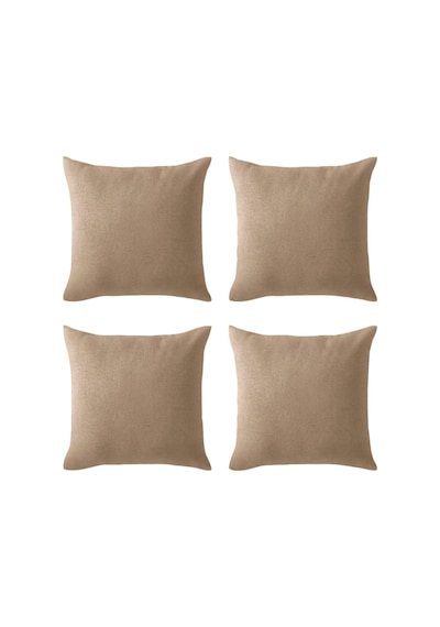 Kırlent Kılıfı 4'lü Set - Gizli Fermuarlı - Kadife Dokulu,bej 43 X 43 Diğer