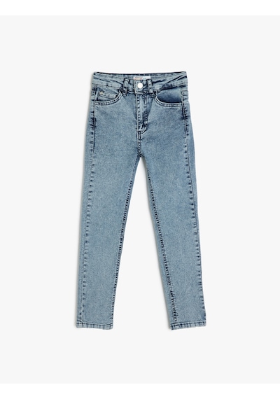 Koton Ayarlanabilir Lastikli Pamuklu Denim Pantolon Lıght Indıgo 5skb40016td Açık Mavi Koton Ayarlanabilir Lastikli Pamuklu Denim Pantolon Lıght Indıgo 5skb40016td Açık Mavi