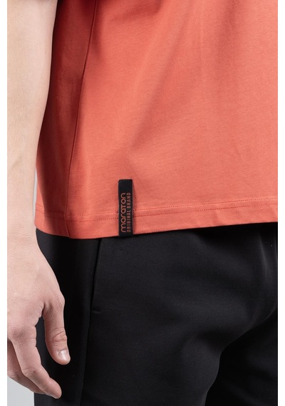 Maraton Sportswear Oversize Erkek Bisiklet Yaka Kısa Kol Basic Kiremit T-shirt 22694-kiremit Kiremit