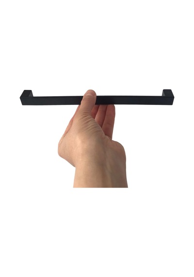 15 Adet Bihter Düz Kulp 224 Mm Siyah Mutfak Kulpu Çekmece Dolap Kapak Kulbu Metal Mobilya Dolabı Kulpları