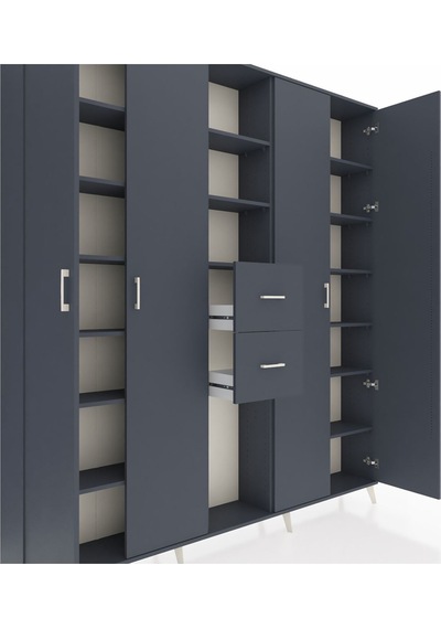 Arges Dolap 15 Raflı 2 Çekmeceli 4 Kapaklı 220x30x243 Antrasit-antrasit/antrasit Antrasıt/antrasıt Arges Dolap 15 Raflı 2 Çekmeceli 4 Kapaklı 220x30x243 Antrasit-antrasit/antrasit Antrasıt/antrasıt