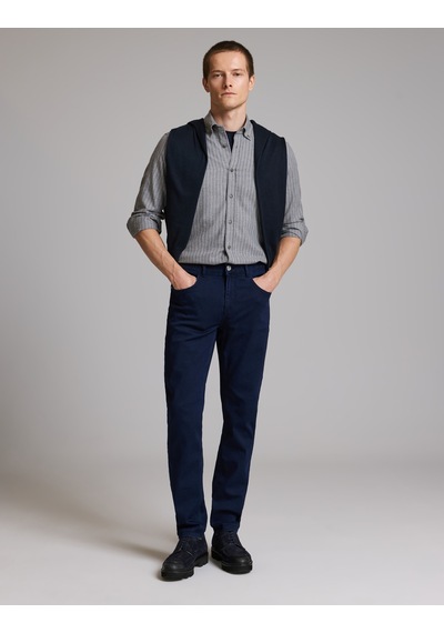 Pierre Cardin Gri Yünlü Customize Fit Düğmeli Yaka Gömlek 50331744-vr024