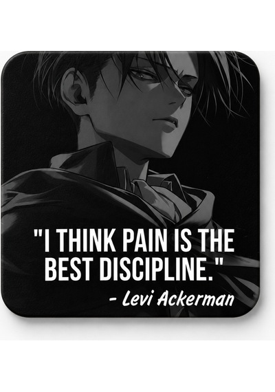Anime Severlere Özel Attack On Titan Levi Desenli Hediye Seti Levi Termos, Levi Kupa, Levi Bardak Altlığı