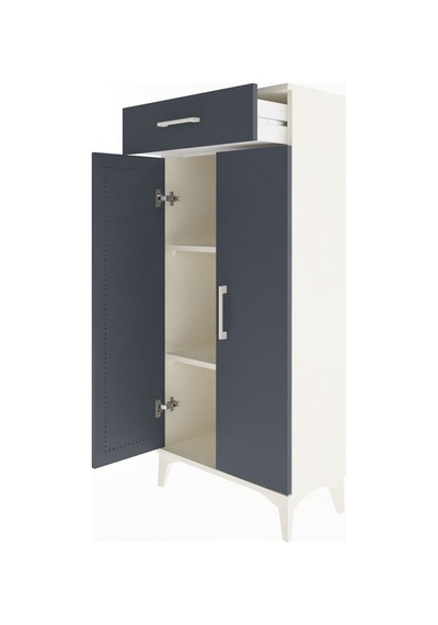 Arges Dolap 2 Raflı Tek Çekmeceli 2 Kapaklı 60x30x134 Aytaşı-antrasit Aytası