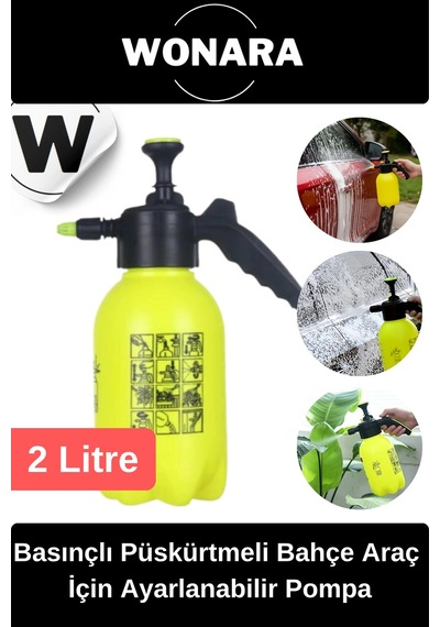Ergonomik Ayarlanabilir Basınçlı Püskürtmeli 2 Litre Profesyonel Bahçe Araç Temizleme Pompası